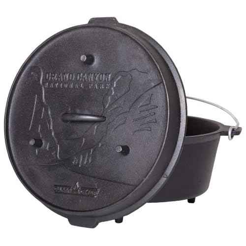 Camp Chef 14-inch Cast Iron Dutch Oven, Lid, and Lid Lifter ,Black/Cast Iron