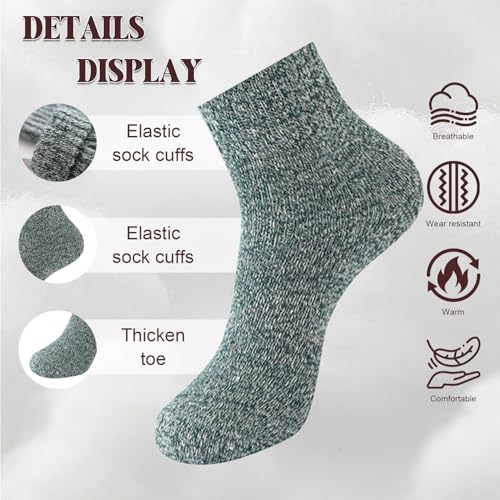 3Pcs Thermal Knit Boot Socks for Women- Soft Fuzzy Crew Socks for Winter, Warm Wool-Like Blend, Cozy Fall & Cold Weather E...