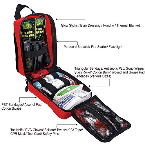 EVERLIT 250 Pieces Survival First Aid Kit IFAK EMT Molle Pouch Survival Kit Outdoor Gear Emergency Kits Trauma Bag for Cam...