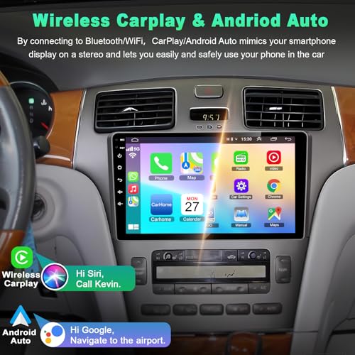 4+64GB Car Radio for Lexus ES250 ES300 ES330 2001-2006 with Carplay & Android Auto Head Unit, 9 inch IPS Touch Screen Andr...