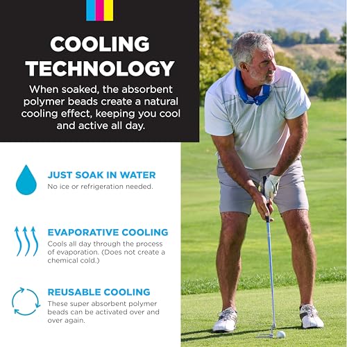KOOLGATOR Evaporative Cooling Neck Wrap – Reusable Neck Cooler with Long Lasting Relief During Hot Weather Activities, Spo...