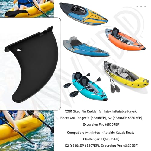 MWEDP 12181 Skeg Fin Rudder for Intex Inflatable Kayak Boats Challenger K1(68305EP), K2 (68306EP 68307EP), Excursion Pro (...