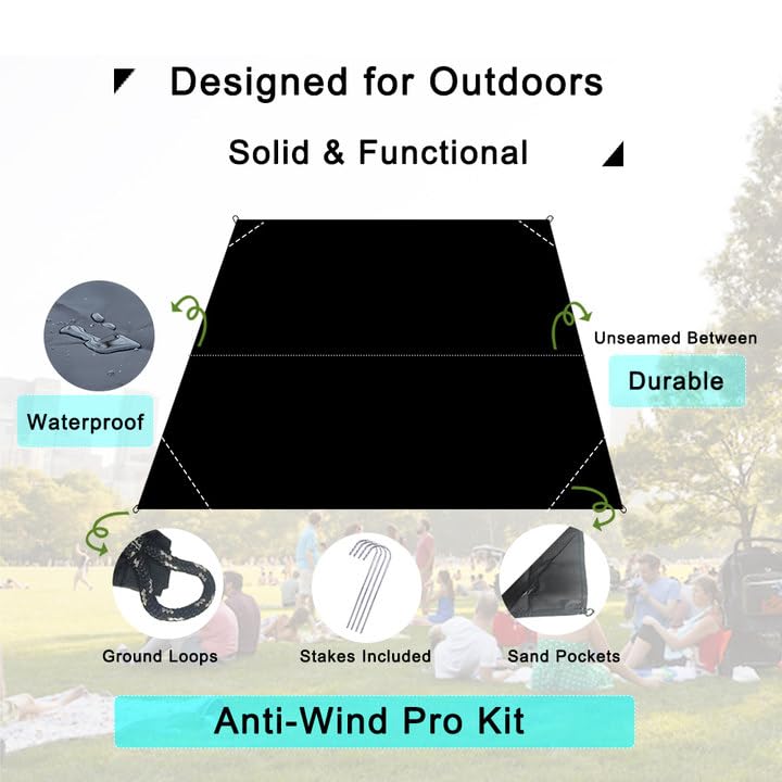 Legnowit Outdoor Pocket Blanket, 55"x79" Waterproof Foldable Compact Pincic Blanket, Ultralight Tarp for Camping, Festiva...