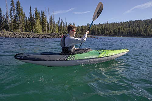 AQUAGLIDE Navarro 110 Convertible Inflatable Kayak with Drop Stitch Floor, Green