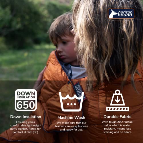 Horizon Hound Down Camping Blanket - Outdoor Travel Quilt | Sustainable, Insulated, Lightweight & Warm Gear for Sleep, Cam...