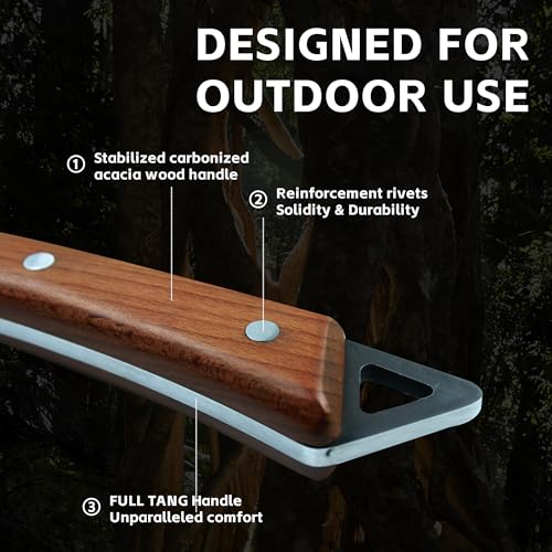 ToughEdge Tomahawk Axe Hatchet with Leather Sheath & Gift Box - Multi Functional Camping & Survival Outdoor Tool Gadgets