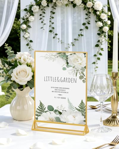 Dynta Acrylic Sign Holder 8.5x11 8pck Clear Table Display Stands Double Sided Table Sign Holders, Menu Holder for Wedding,...