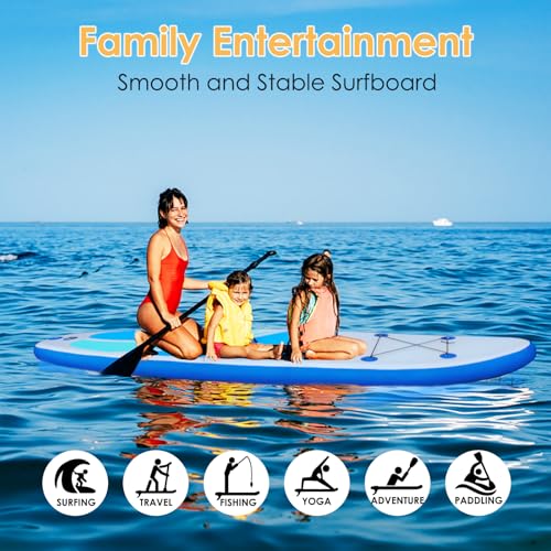 Inflatable Stand Up Paddle Board for Adult All Skill Levels- 10'4" Ultra-Light SUP Paddleboard with Durable Non-Slip Deck ...