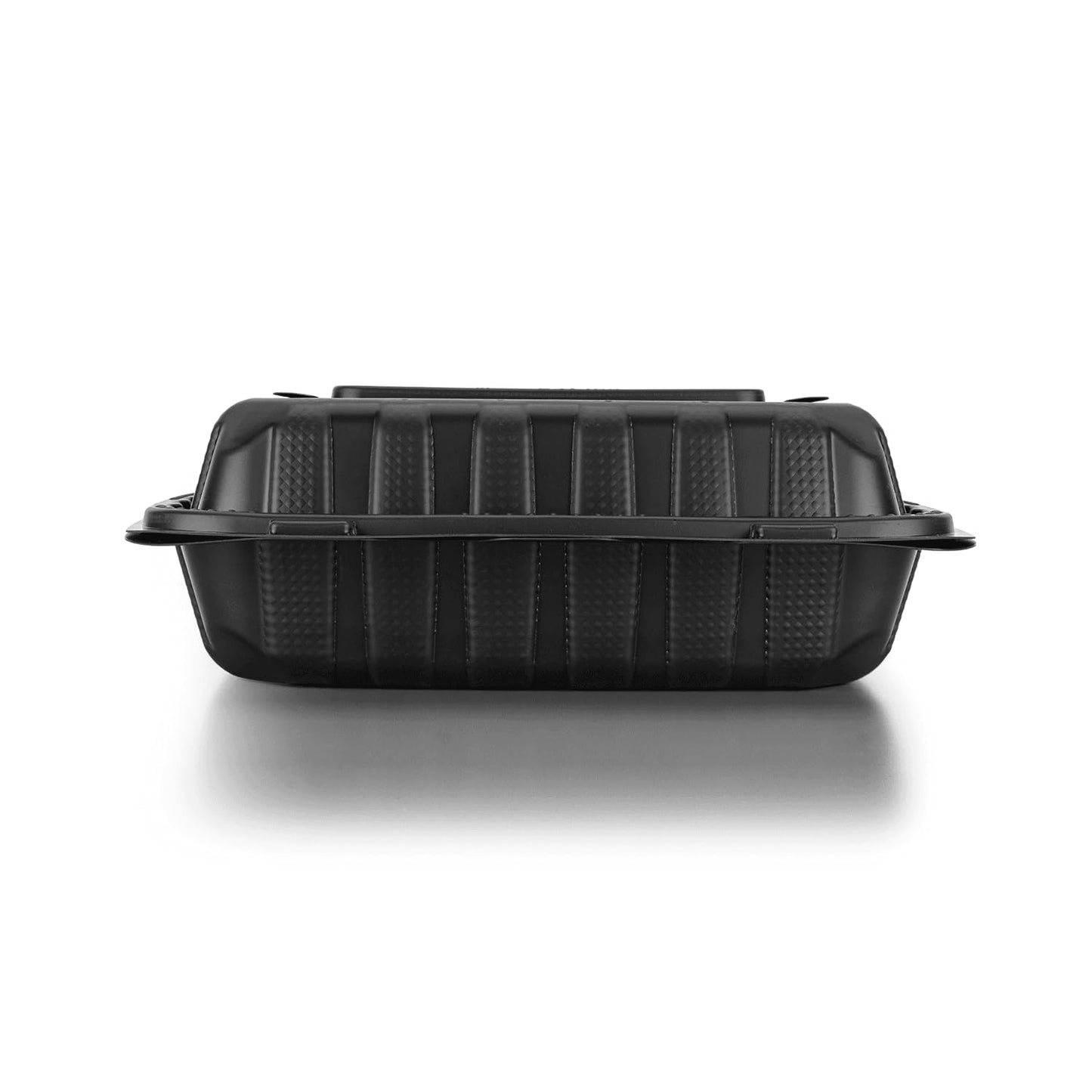 KARAT EARTH Clamshell Take Out Food Containers [9"x9" - 120 ct] To Go Containers | Microwavable, Freezer Safe, Soak-Resistant, Durable, Stackable | Vented for Hot/Cold Foods, Black