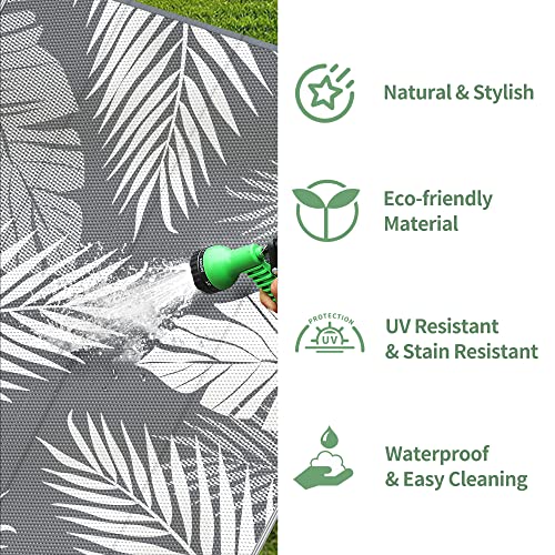 GENIMO Outdoor Rug 5' x 8' Waterproof for Patios Clearance, Reversible Plastic Straw Camping Carpet, Large Area Rugs Mats ...