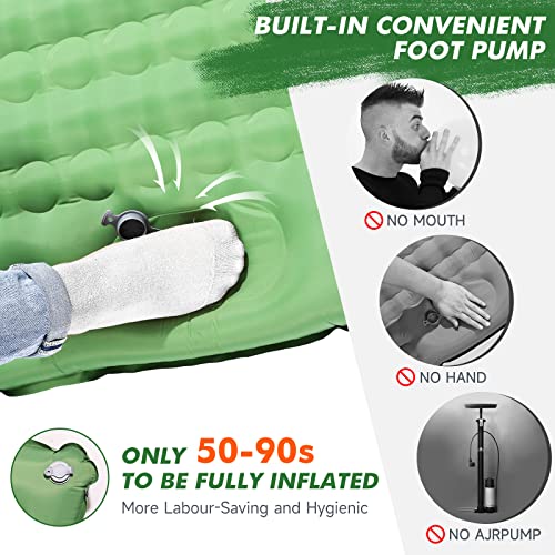 HiiPeak Sleeping Pad for Camping- Ultralight Inflatable Sleeping Mat with Built-in Foot Pump, Upgraded Durable Compact Cam...
