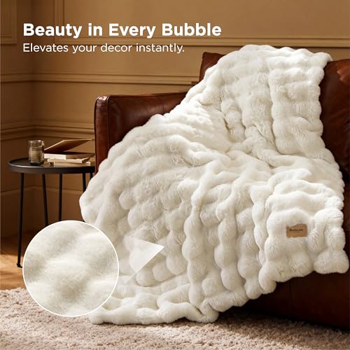 Bedsure GentleSoft Fluffy Fuzzy Throw Blanket, Soft Cozy Faux Fur Fleece Minky Blanket, Room Decor Couch Bed Cover Winter ...