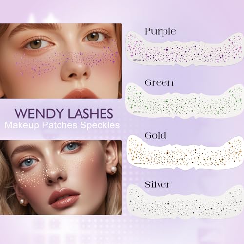 Wendy 10PCS Glitter Freckles Face Tattoo, Makeup Patches - Face Glitter Makeup Speckles, Waterproof Face Glitter Speckles ...