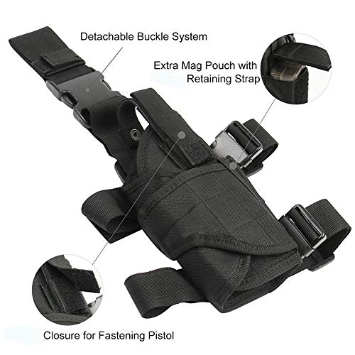 Nehostertfy Drop Leg Holster, Right Handed Tactical Thigh Pistol Gun Holster Leg Harness
