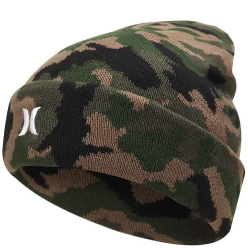 Hurley Men's Winter Hat - Icon Knit Cuffed Beanie for Men - Skull Caps for Men
