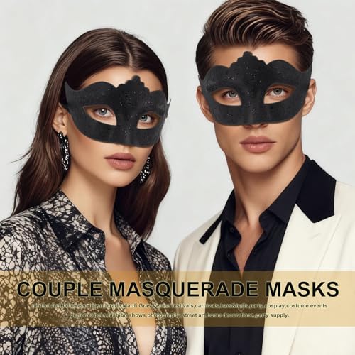 Ralleyfun Masquerade Mask for Women Men Couple Masks for Ventian Halloween Carnival Mardi Gras Party Supply