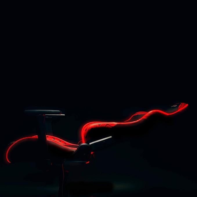 Clutch Chairz Throttle Series Pewdiepie Edition LED Gaming Chair - Premium Ergonomic Design, Lumbar and Head Support Pillows - Black/Red