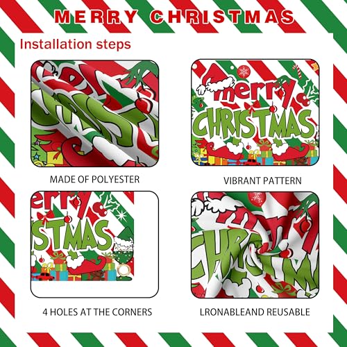 Christmas Party Decoration Set, 35 Balloons, 18 Photo Props, Banner, Photo Booth Frame, Red Green White