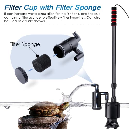 AQQA Electric Aquarium Gravel Cleaner, 6 in 1 Automatic Fish Tank Cleaning Tools Gravel Vacuum for Aquarium, Suitable for ...