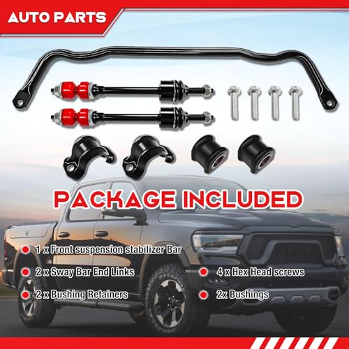 55398938AC Front Stabilizer Bar & K80894 Sway Bar Kit Compatible with 2009-2010 Dodge Ram 1500 2011-2018 Ram 1500 2019-202...