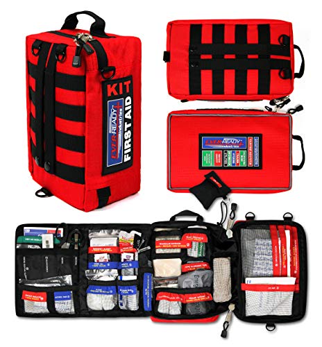 Ever-Ready Industries Outdoor Protection and Workplace First Aid Kit - Emergency Medical and Trauma Kit- Color Coded, Esse...