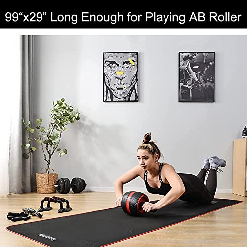 steelway Exercise Mat for AB Roller AB Mat Thin, Long Foldable Gym Mats for Home Gym, Indoor and Out door exercises, Black...
