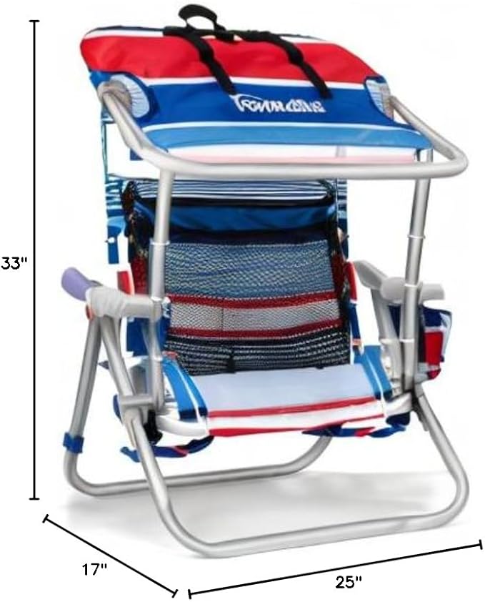 Homevative Cooler+ Folding Backpack Beach Chair with 5 Positions, Towel bar, XL Cooler Pouch, Storage Net, Cup and Phone Holder, Fireworks, 2 Pack