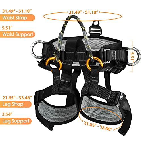 HandAcc Climbing belts, Thicken Professional Large Size Safety Seat Belts for Tree Climbing, Rescuing Work, Rappelling and...