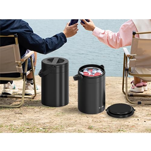 4.8L Insulated Ice Bucket, 5Quart Double Wall Vacuum Stainless Steel Keeps Frozen Longer, insulated Wine Cooler used for P...