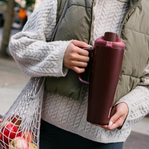 Owala FreeSip Tumbler Insulated Stainless Steel Water Bottle with Built-in Straw and Side Handle, For Travel, Work, Schoo...