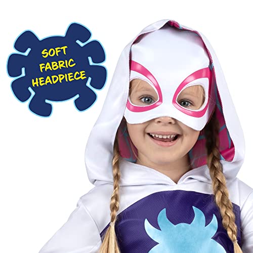 MARVEL Toddler Ghost Spider Costume, Girls Spider-Man and His Amazing Friends Gwen Stacy Kids Costume - Officially Licensed 3T/4T