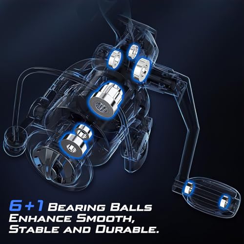 Goture 2Pcs Ice Spinning Fishing Reel Ice Fishing Combo - Size 500, Right/Left Handle Position, Light Weight, Ultra Smooth...