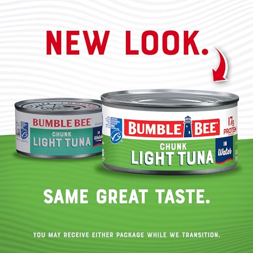 Bumble Bee Chunk Light Tuna In Water, 12 oz Can (Pack of 12) - Wild Caught Skipjack Tuna - 17g Protein Per Serving - MSC C...