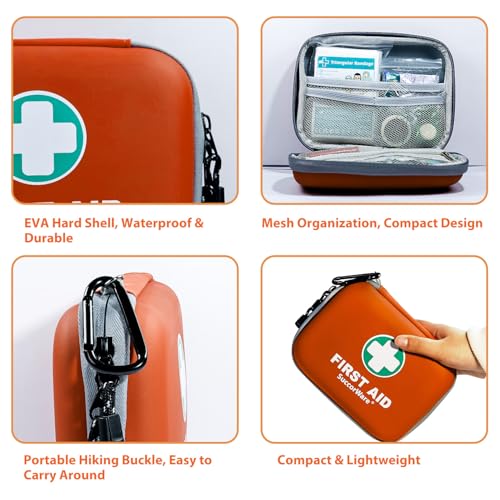 SuccorWare 150 Pieces Mini First Aid Kit - Small Medical Kit with Hard Shell - Emergency First Aid Kit for Car, Travel, Ho...