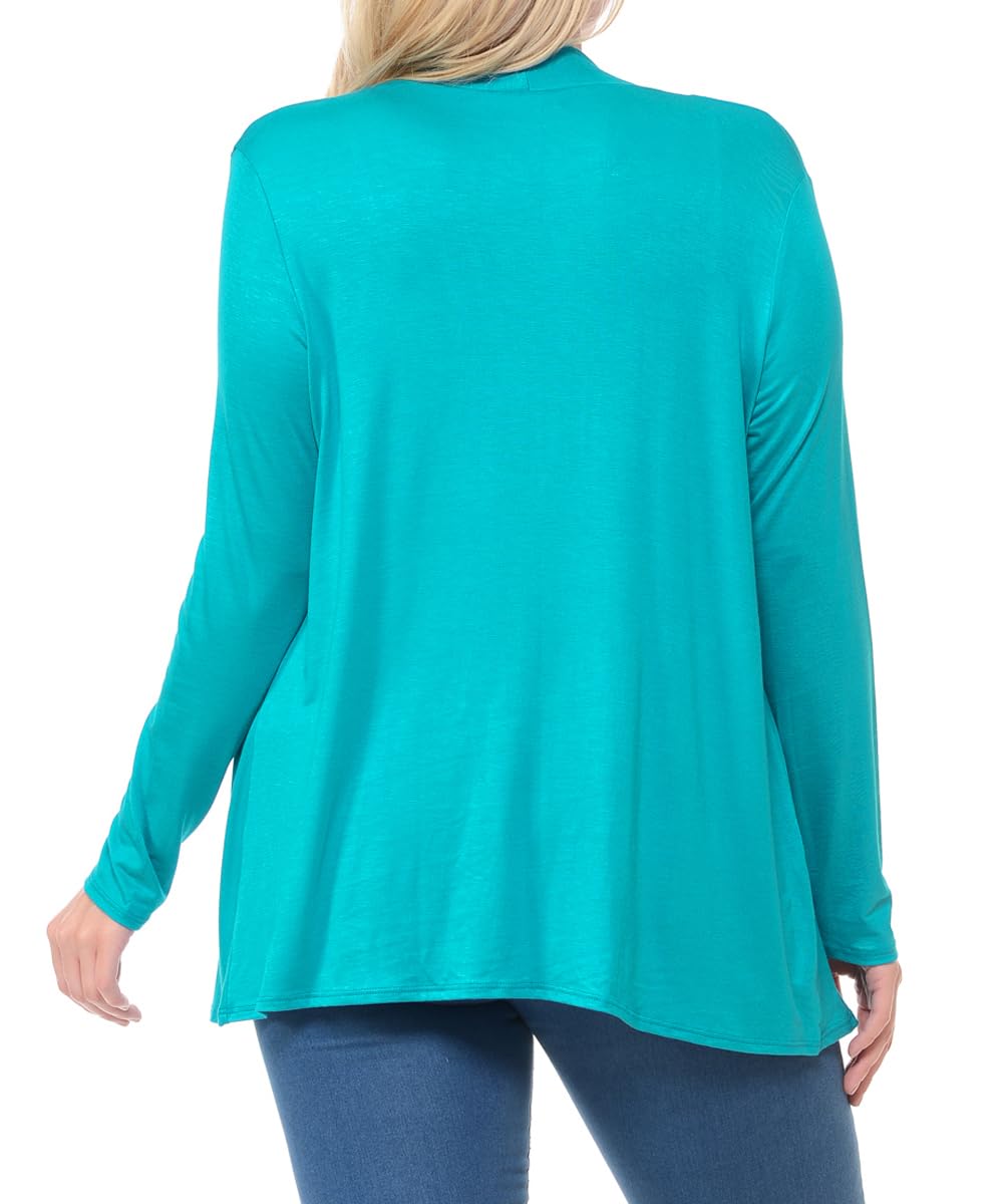 Pastel by Vivienne Women's Long Sleeve Jersey Plus Size Cardigan X-Large Jade