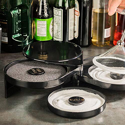 Restaurantware Bar Lux 7.8 x 6.3 x 2.8 Inch Bar Glass Rimmer 1 With 3 Swing Out Compartments Cocktail Glass Rimmer - With ...