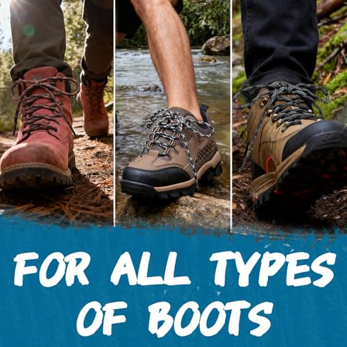 DELELE 2 Pair Round Wave Shape Non Slip Heavy Duty and Durable Outdoor Climbing Shoelaces Hiking Shoe Laces Shoestrings