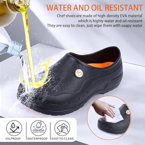 VAVSYL Slip Resistant Work Shoes for Women,Lightweight Waterproof Chef Shoes Men,Non Slip Work Shoes for Nurse/Kitchens/Re...