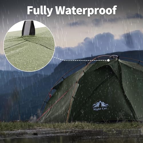 Night Cat Backpacking Tents 2 Persons Fast Setup Hiking Camp Tent with Foldable Pole Double Layers Two Doors Waterproof Li...