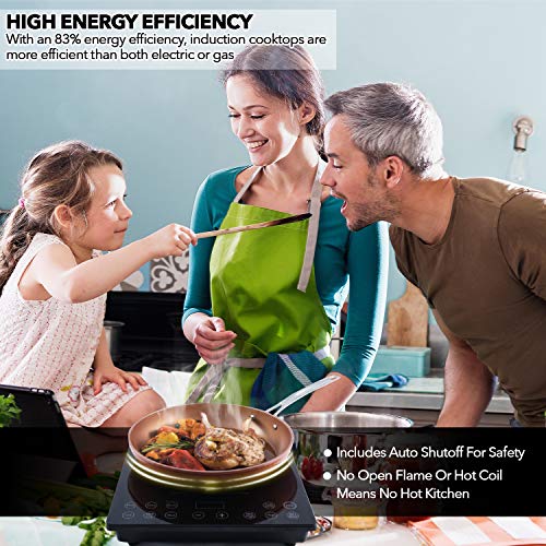 Nuwave Pro Chef Induction Cooktop, NSF-Certified, Commercial-Grade, Portable, Powerful 1800W, Large 8” Heating Coil, 94 Te...