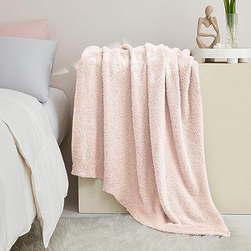 CYMULA Super Soft Pink Throw Blanket 50x60 inches- Lightweight Plush Fuzzy Fluffy Warm Cozy Blankets and Throws for Sofa B...