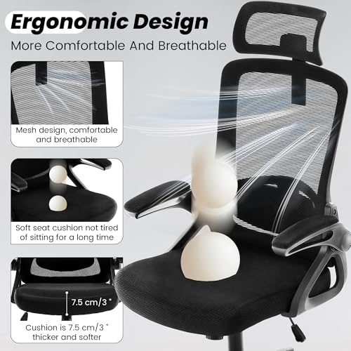 Fizzin Ergonomic Office Chair, 400 LBS Computer Chairs with Adjustable Lumbar Support, Breathable Mesh Desk Chair Ergonomi...