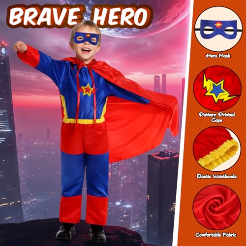 Toddler Dress Up Clothes Boys Dress Up Costumes for Kids Pretend Play, Firefighter, Police, Astronaut, Hero Capes for Kids...