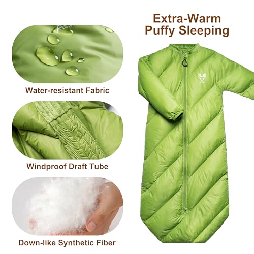 AZITREK T40 Toddler Sleeping Bags Boys Girls | Ages 2-4 | Puffy Kids Sleeping Bag Camping Sleepovers |up to 46 in| Lightwe...