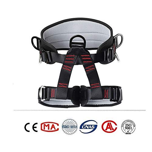 HandAcc Climbing belts, Thicken Professional Half Body Safety Belt Climbing Gear for Tree Climbing, Fire Rescue, Rappellin...