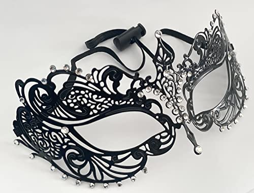 ZbFwmx Couple Masquerade Mask Set - Black Costume Masks for Women & Men - Cosplay & Party Masquerade Ball