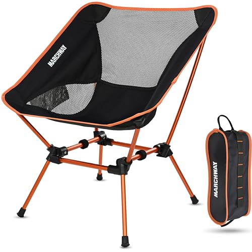 MARCHWAY Ultralight Folding Camping Chair, Heavy Duty Portable Compact for Outdoor Camp, Travel, Beach, Picnic, Festival, ...