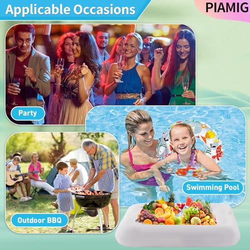 Inflatable Serving Bar, Salad Serving Sets Bar Buffet Food Drinks Inflatable Cooler Table Pool Ice Tray Easy to Blow Up fo...