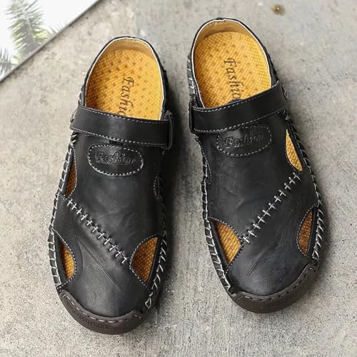 NANXIN&LOVE Mens Casual Leather Sandals Summer Beach Slipper Mens Comfort Outdoor Shoes Fashion Lightweight Trail Water Sa...