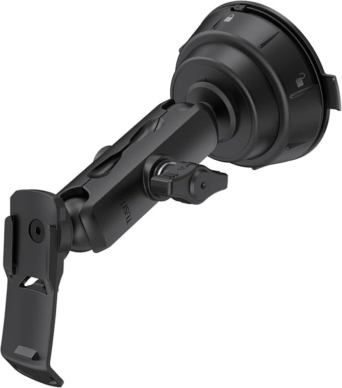 TUSITA Twist Lock Suction Cup Mount with Spine Clip Holder Compatible with Garmin Handheld GPS